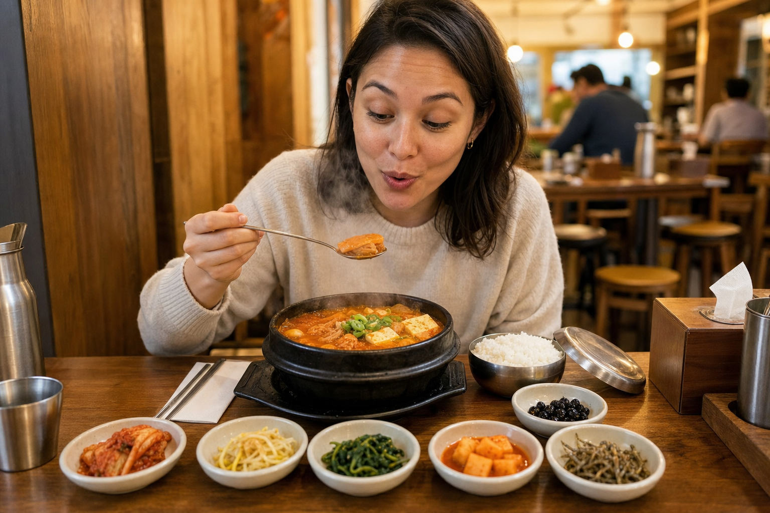 음식점을 방문한 외국인 고객